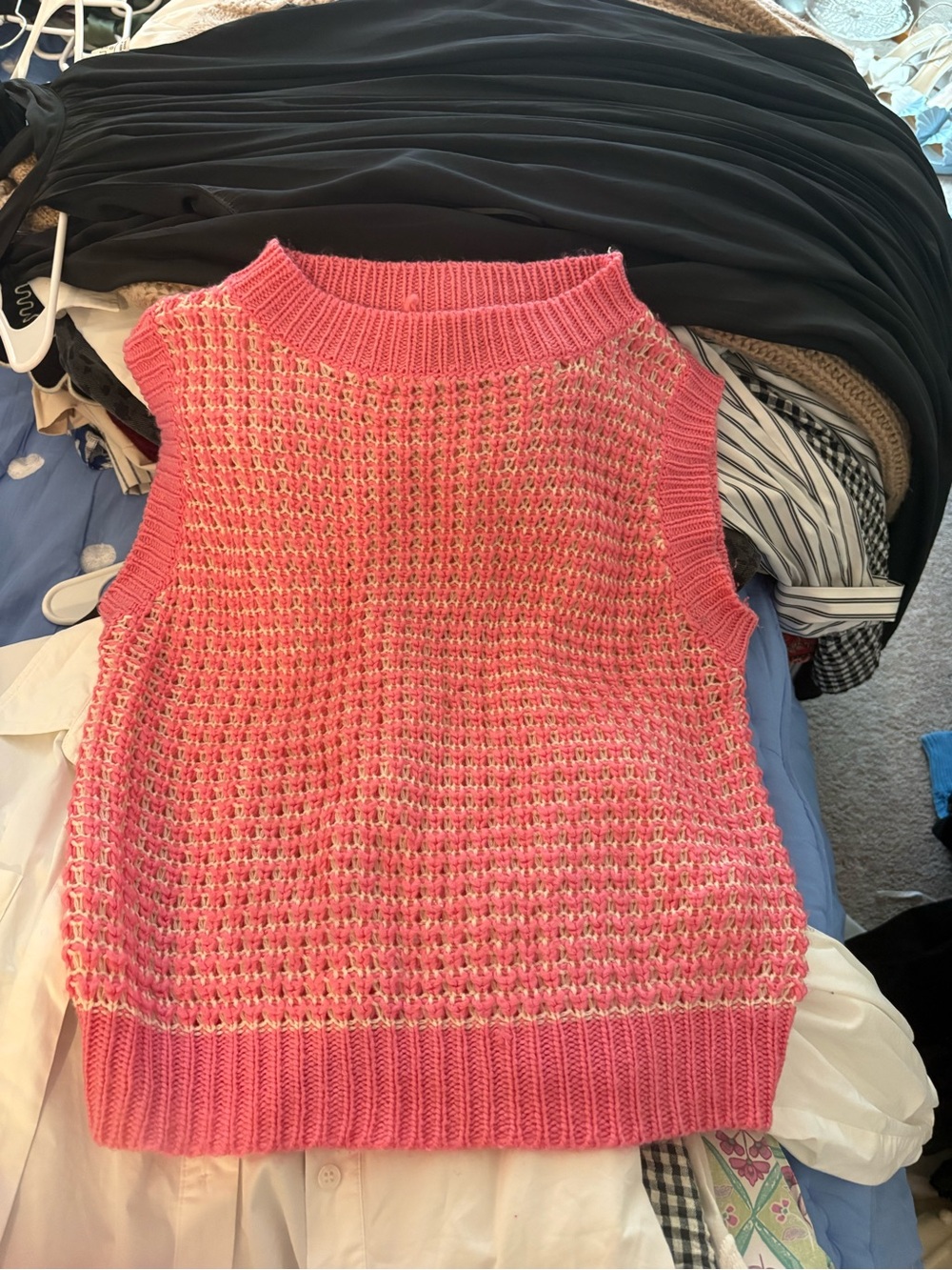Anthropologie Pink Sleeveless Knit Sweater Vest